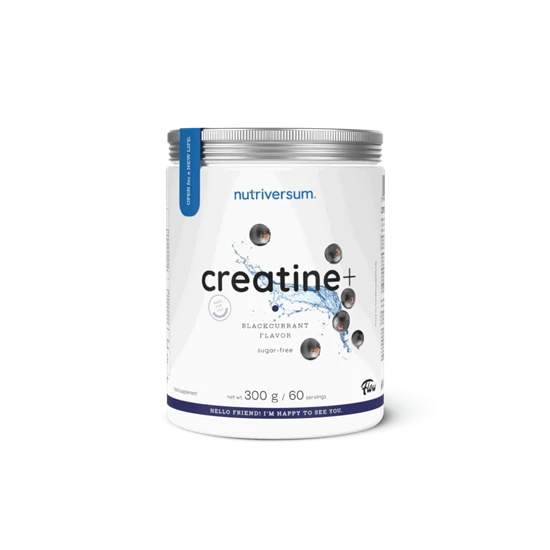 Creatine+ Sugar Free ízesített kreatin monohidrát por 300 g - fekete ribizli - Nutriversum