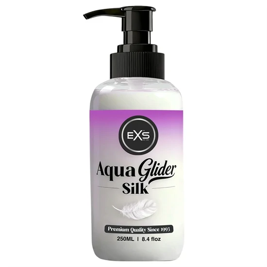 EXS AquaGlider Silk - selymes vízbázisú síkosító pumpás flakonban