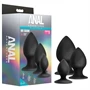 Anal Adventures Platinum Stout - anál plug szett - 3 db (fekete)