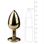 EasyToys Metal No.1 - fehér köves kúp anál plug (arany, 2,5 cm)
