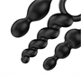 Satisfyer Booty Call - anál plug szett (fekete, 3 részes)